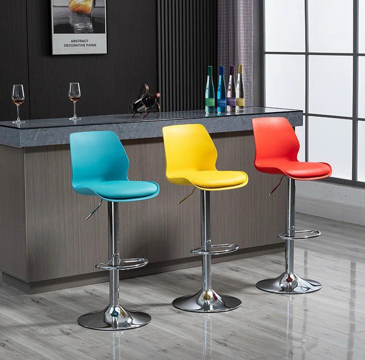 Ghế Bar Lưng Nhựa Mặt Nệm Xoay 360 Độ - QB31