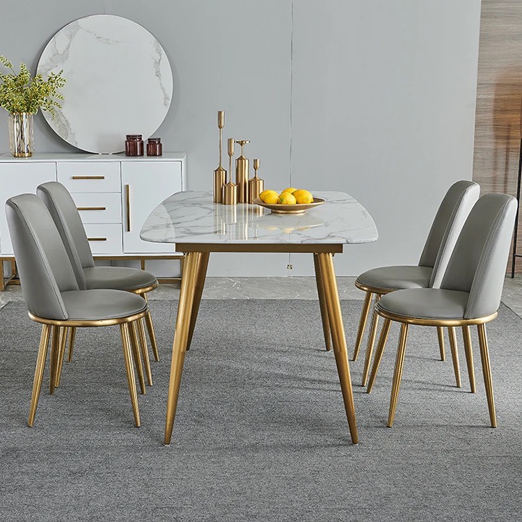 Bộ Bàn Ăn AURORA Chân Mạ Vàng Đẳng Cấp - BGA27
