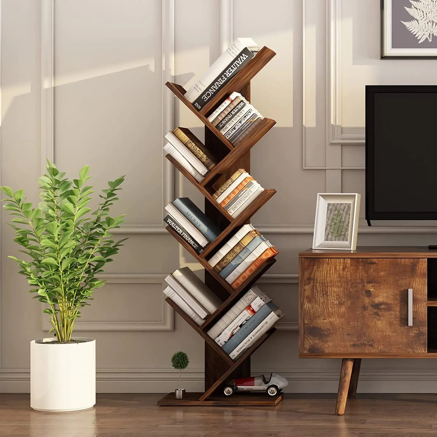 Tủ Văn Phòng Liền Kệ Sách Gỗ Xương Cá  - THS227
