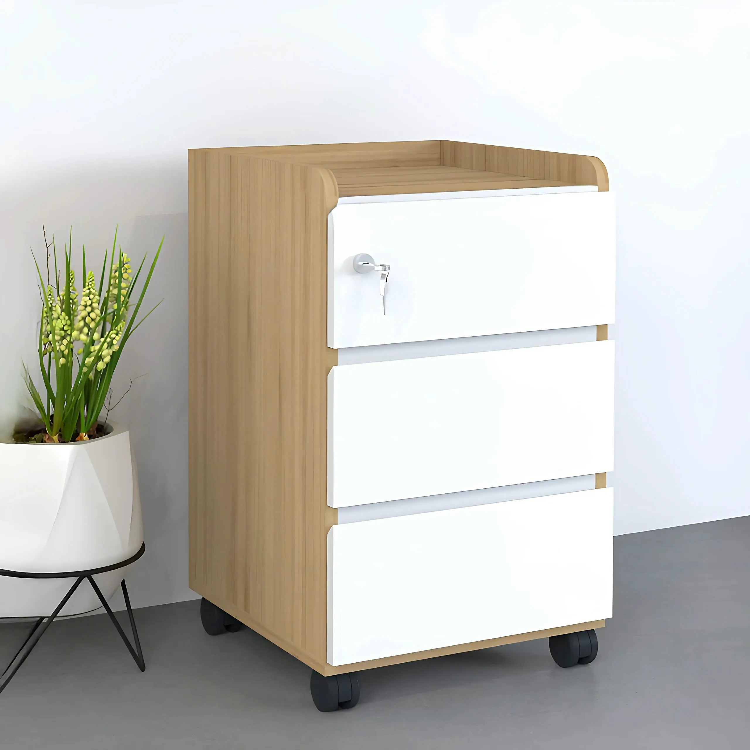 Tủ Phụ Văn Phòng 3 Ngăn Kéo Tay Vát - TP6