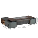 Bàn Giám Đốc Gỗ MDF Có Yếm Nan Sóng Và Đèn Led - BGD188