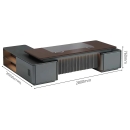 Bàn Giám Đốc Gỗ MDF Có Yếm Nan Sóng Và Đèn Led - BGD188