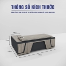 Bàn Giám Đốc Thiết Kế Phân Tầng Phối Yếm Đen Cắt Kiến Trúc - BGD198