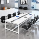 Bàn Họp 240x120x75cm Chân Sắt Màu Trắng Sơn Tĩnh Điện - BH56
