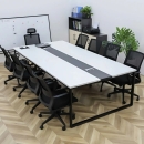 Bàn Họp Văn Phòng Màu Trắng Chân Sắt 2m4 x 1m2 - BH11