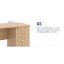 Bàn Làm Việc Gỗ Có 3 Ngăn Kéo Tiện Dụng - BG61