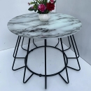 Bàn Trà Sofa Mặt Tròn Khung Sắt - BT9