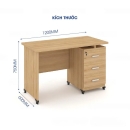 Bàn Làm Việc Văn Phòng Gỗ Công Nghiệp Kèm Hộc - BG58