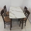 Bộ Bàn Ăn CaBin 4 Ghế Bàn Giả Đá Màu Nâu - BGA10
