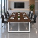Bàn Họp Văn Phòng Chân Sắt Trắng 200x100x75cm – BH63
