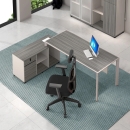Bàn Giám Đốc Góc L Chân Sắt Cao Cấp - BGĐ23