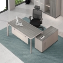 Bàn Giám Đốc Góc L Chân Sắt Cao Cấp - BGĐ23