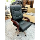 Ghế Giám Đốc Da Đen Chân Gỗ Đẳng Cấp Sang Trọng - GGD74