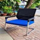 Ghế Quỳ Nhún Lưng Lưới Đen Đệm Xanh Chân Mạ Crom - GQ48