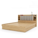 Giường Ngủ Gỗ Bọc Nệm Kèm Kệ Trang Trí Tiện Lợi - GN29