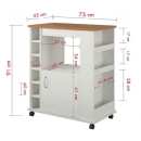Tủ Bếp Mini Gỗ Đa Năng Có Bánh Xe - TB41