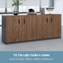 Tủ Tài Liệu Gỗ Dáng Thấp 4 Cánh Tiện Lợi - THS303