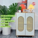 Kệ Giày Dép Gỗ Mây Đan Phong Cách Vintage Sang Trọng - KGD29
