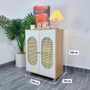 Kệ Giày Dép Gỗ Mây Đan Phong Cách Vintage Sang Trọng - KGD29