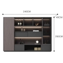 Tủ Hồ Sơ Luxury Decor LED, Thiết Kế Cánh Kính Và Khoang Hở - THS378