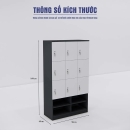 Tủ Locker Gỗ 9 Ngăn Tích Hợp Kệ Để Giày Dép - TLK82