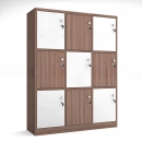 Tủ Locker 9 Ngăn Kẻ Màu Caro Nâu Trắng - TLK8