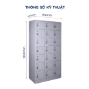 Tủ Locker Sắt Sơn Tĩnh Điện 21 Ngăn - TLK1