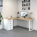 Bàn IKEA Góc L Chân Sắt 1 Hộc - IK5
