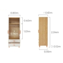 Tủ Quần Áo Gỗ 2 Cánh Có 2 Ngăn Kéo Tiện Lợi - TQA25