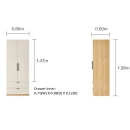 Tủ Quần Áo Gỗ 2 Cánh Và 2 Ngăn Kéo Sang Trọng - TQA28