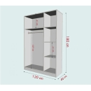 Tủ Quần Áo Gỗ 3 Cánh Có Tay Nắm Hiện Đại - TQA41