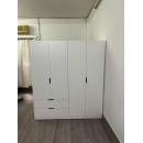 Tủ Quần Áo Gỗ 4 Cánh Kèm 2 Ngăn Kéo Tiện Lợi - TQA43