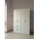 Tủ Quần Áo Gỗ 4 Cánh Kèm 2 Ngăn Kéo Tiện Lợi - TQA43