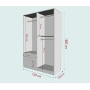 Tủ Quần Áo Gỗ 4 Cánh Kèm 2 Ngăn Kéo Tiện Lợi - TQA43