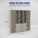 Tủ Văn Phòng Cao Cấp Hệ Cánh Gỗ Và Ngăn Kéo Giữa - THS399