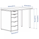 Bàn Làm Việc Hộc IKEA Ngăn Kéo - IK1
