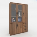 Tủ Tài Liệu Gỗ 2 Cánh Kính 1 Cánh Gỗ - THS12