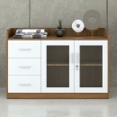 Tủ Tài Liệu Gỗ 2 Cánh Kính 3 Ngăn - THS65