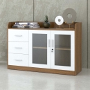 Tủ Tài Liệu Gỗ 2 Cánh Kính 3 Ngăn - THS65