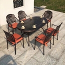 Bàn Sân Vườn Nhôm Đúc Oval Sang Trọng - SV53