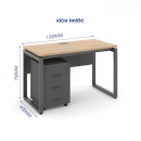 Bàn Làm Việc Chân Vuông Đen Có Yếm - BLV73
