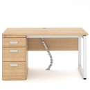 Bàn Làm Việc Gỗ Chân Sắt Liền Hộc - BLV61
