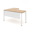 Bàn Làm Việc Góc L Yếm Sắt Che Lửng - BLV21