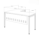 Bàn Làm Việc Góc L Yếm Sắt Che Lửng - BLV21