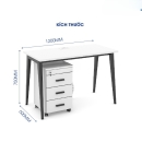Bàn Làm Việc Chân Sắt 1m2 - BLV58