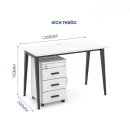 Bàn Làm Việc Chân Đa Giác Yếm Lửng - BLV54