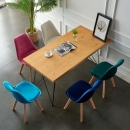 Ghế Cafe Tiếp Khách Eames Bọc Vải Chân Gỗ Sồi - CF48