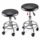 Ghế Cafe Tiếp Khách Đôn Tròn Da Có Chân Bánh Xe - CF50