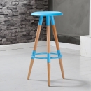 Ghế Bar Mặt Nhựa Chân Gỗ Nhiều Màu - QB12