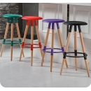 Ghế Bar Mặt Nhựa Chân Gỗ Nhiều Màu - QB12